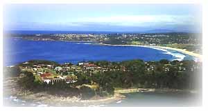 aerial of Mollymook Bay